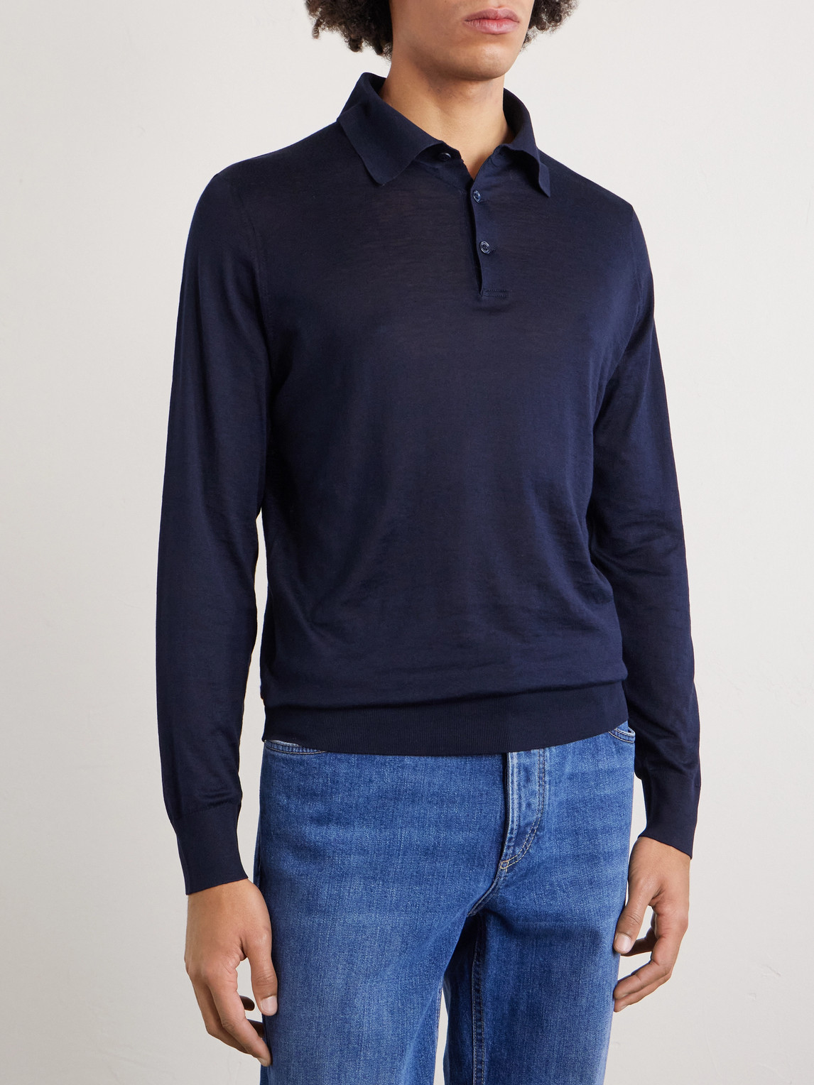 And Cotton-Blend Polo Shirt