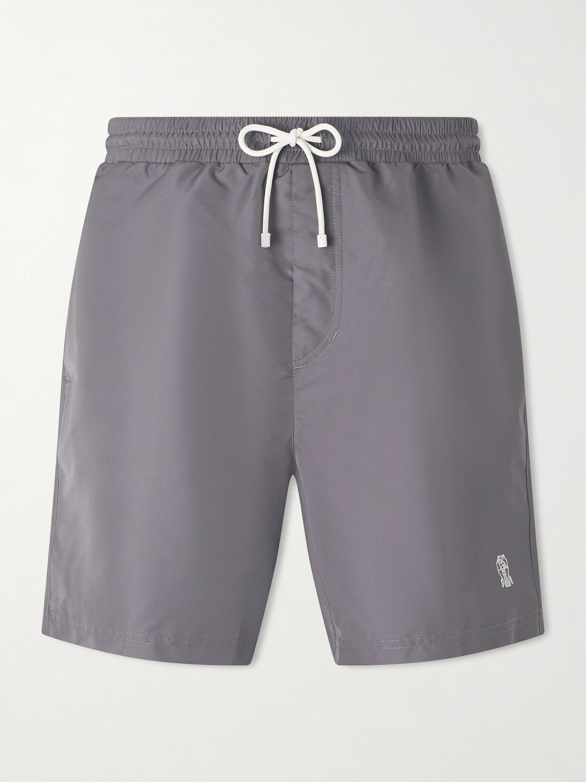 Brunello Cucinelli Straight-Leg id-Length Logo-Embroidered Swim Shortsen
