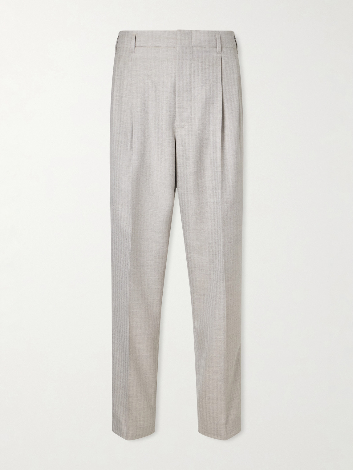 Brunello Cucinelli Tapered Pleated Cashmere and Silk-Blend Suit Trousers - Men