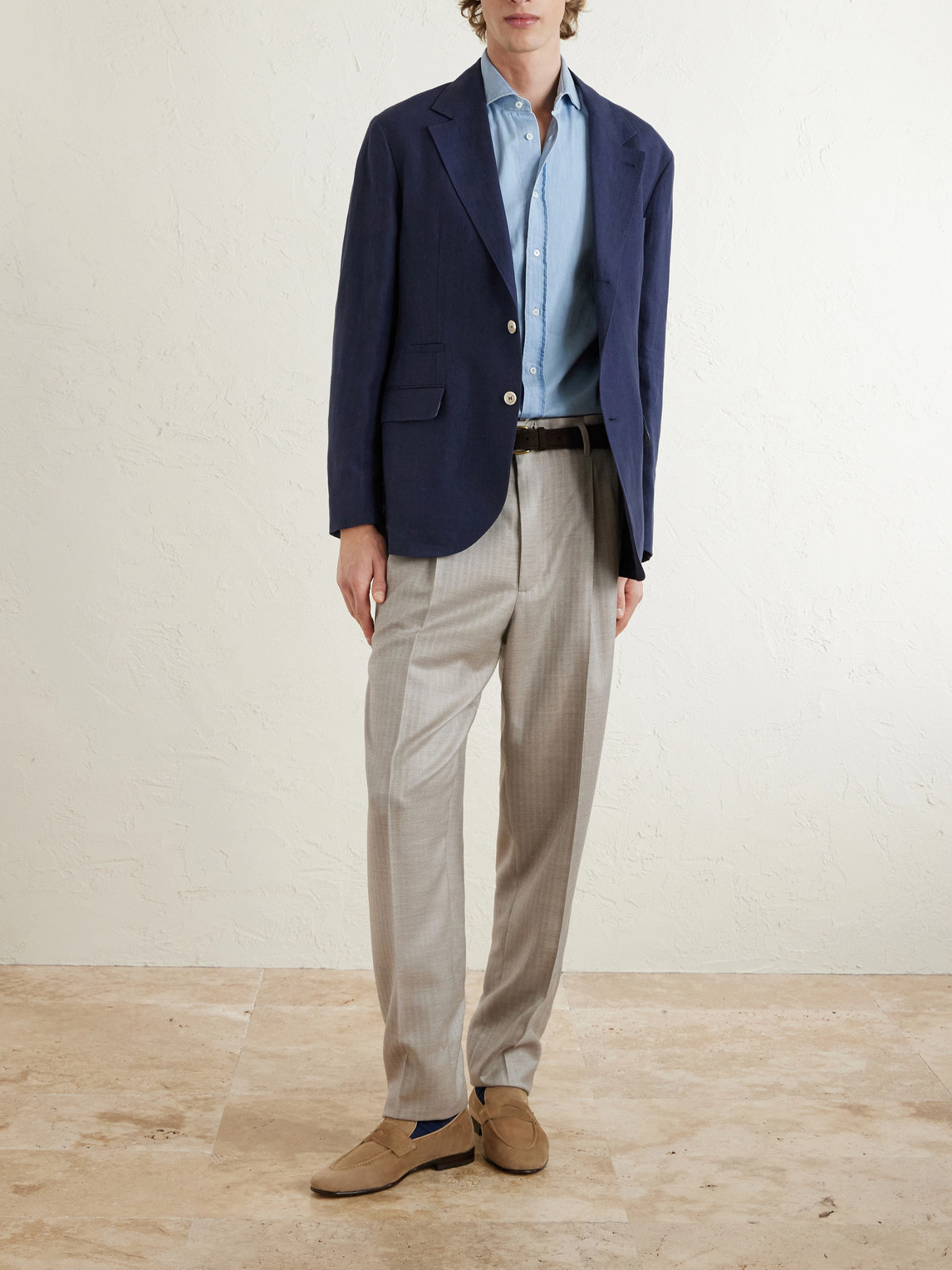 Tapered Pleated Cashmere And Silk-Blend Suit Trousers