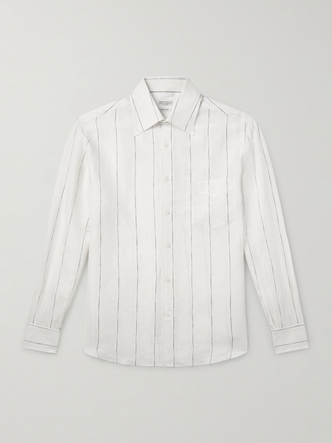 Brunello Cucinelli Pinstriped Linen hirt - Men