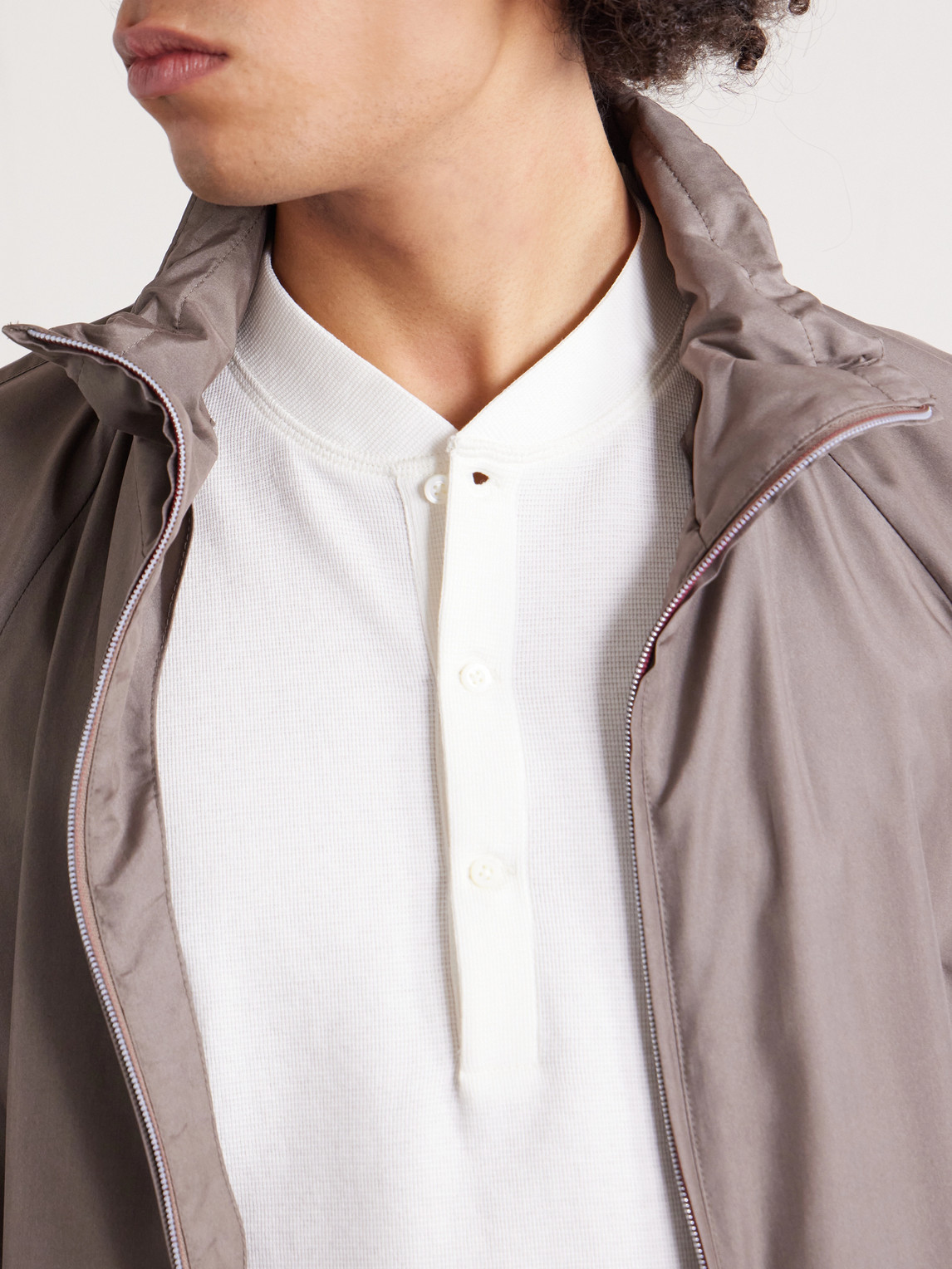 Cotton And Silk-Blend Henley T-Shirt