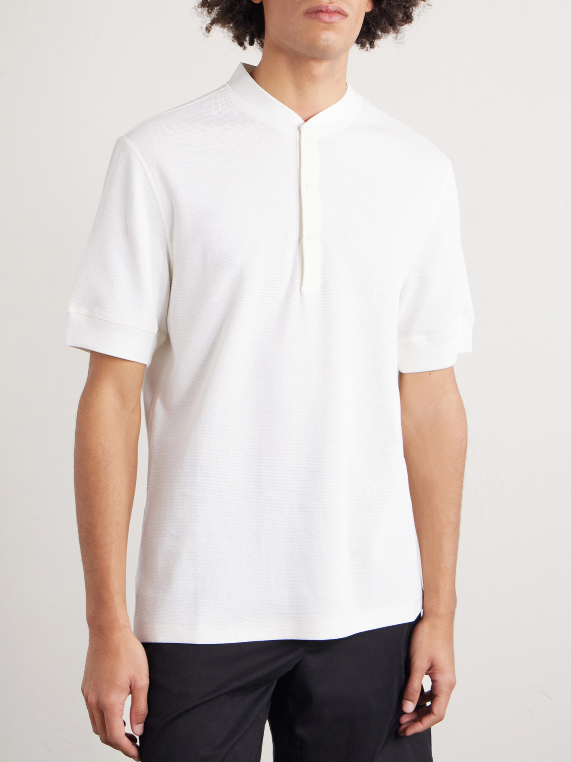 Cotton And Silk-Blend Henley T-Shirt