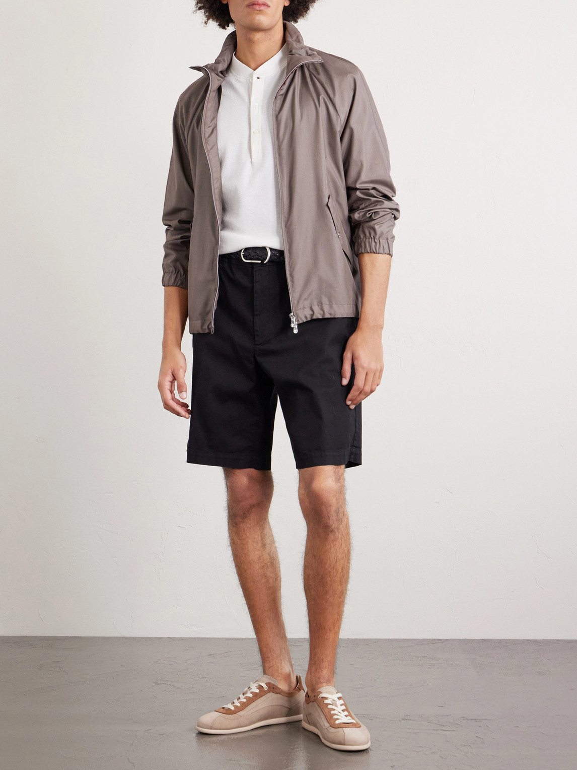 Cotton And Silk-Blend Henley T-Shirt