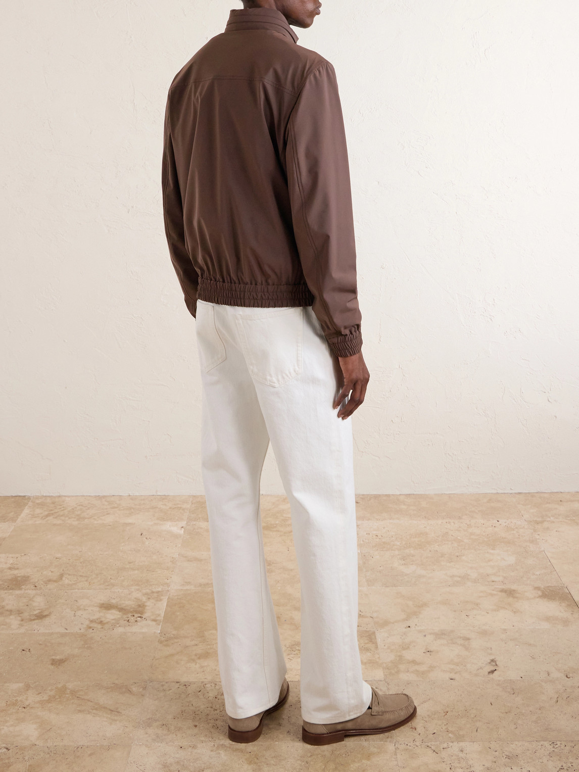  Brunello Cucinelli - Shell Hooded Harrington Jacket - Men - Brown - It 46 