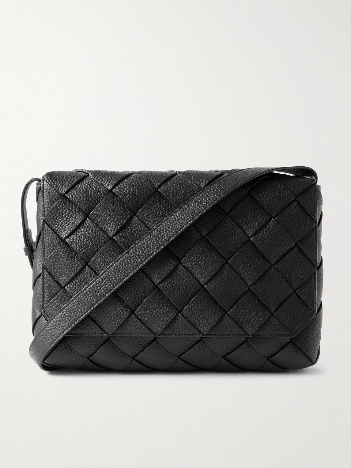 Bottega Veneta Large Diago Intrecciato Full-Grain Leather Messenger Bag - Men