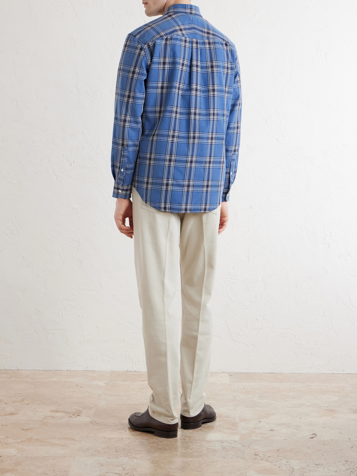  Dunhill - Checked Cotton Shirt - Men - Blue - S 