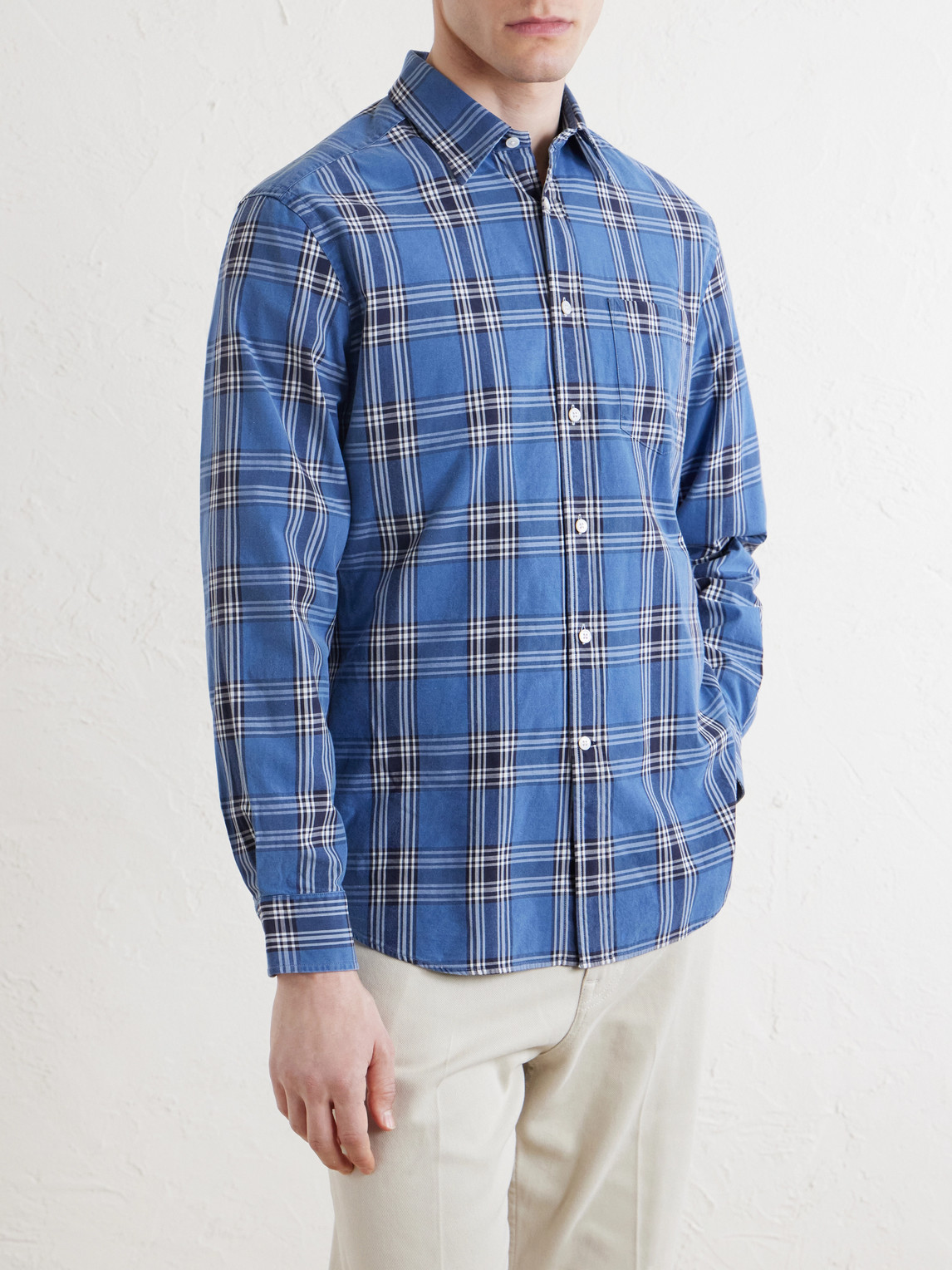  Dunhill - Checked Cotton Shirt - Men - Blue - S 