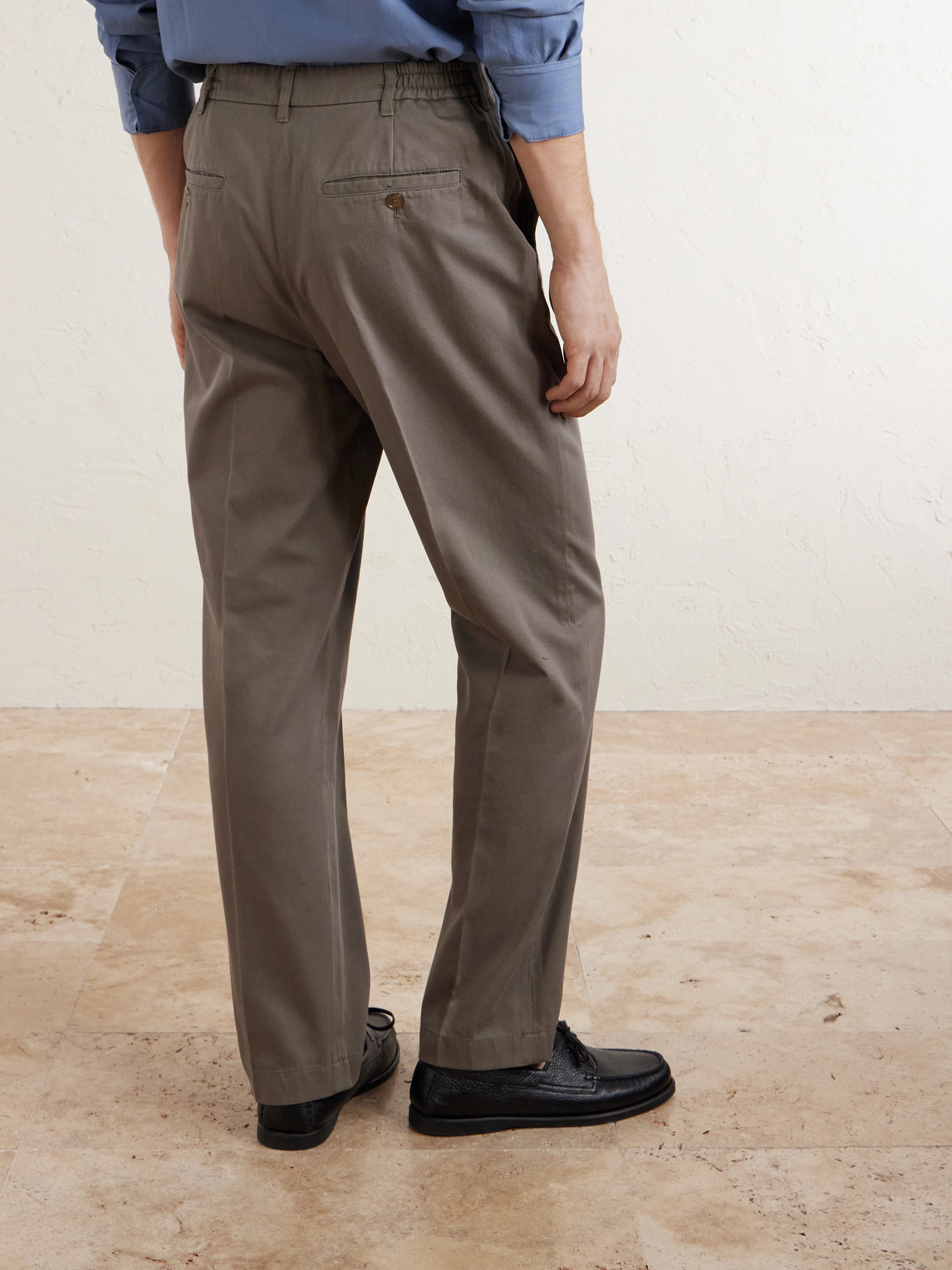 Straight-Leg Cotton-Twill Chinos