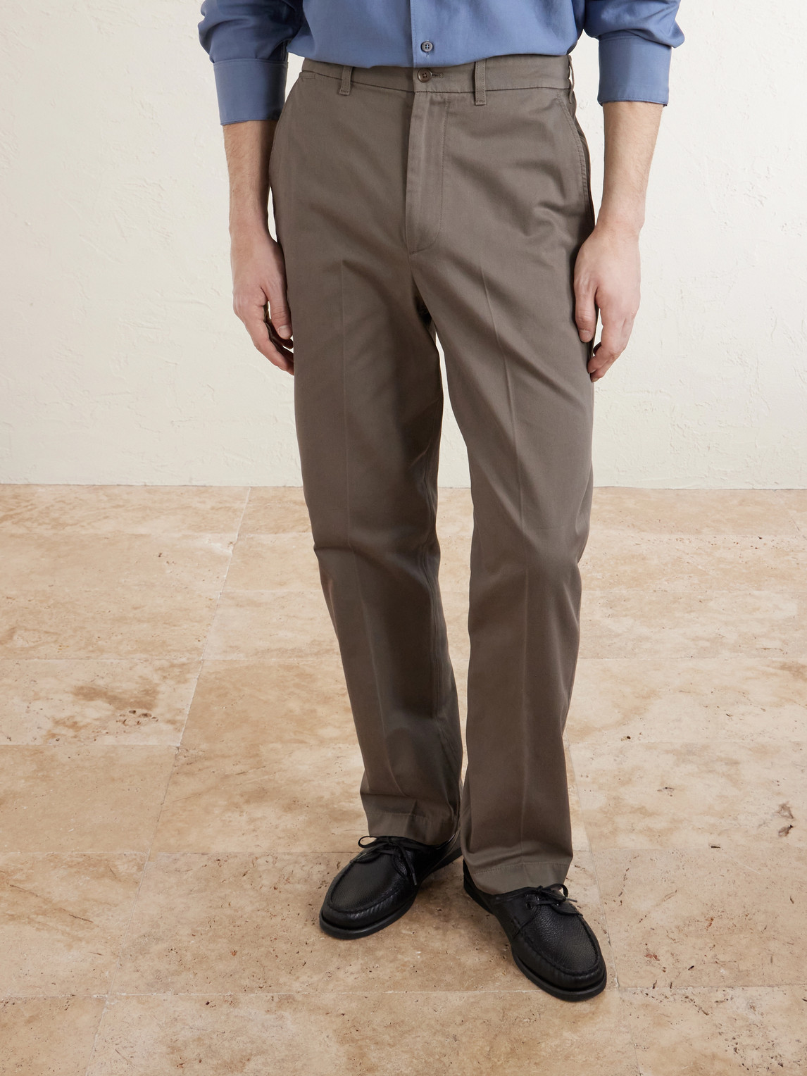 Straight-Leg Cotton-Twill Chinos