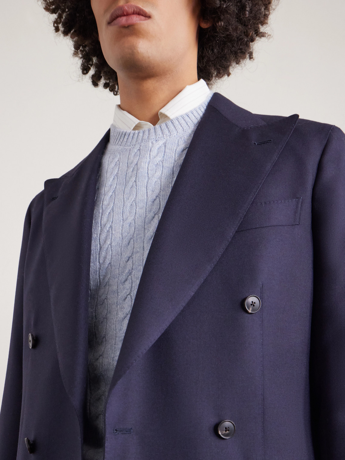 Cable-Knit Cashmere And Linen-Blend Sweater