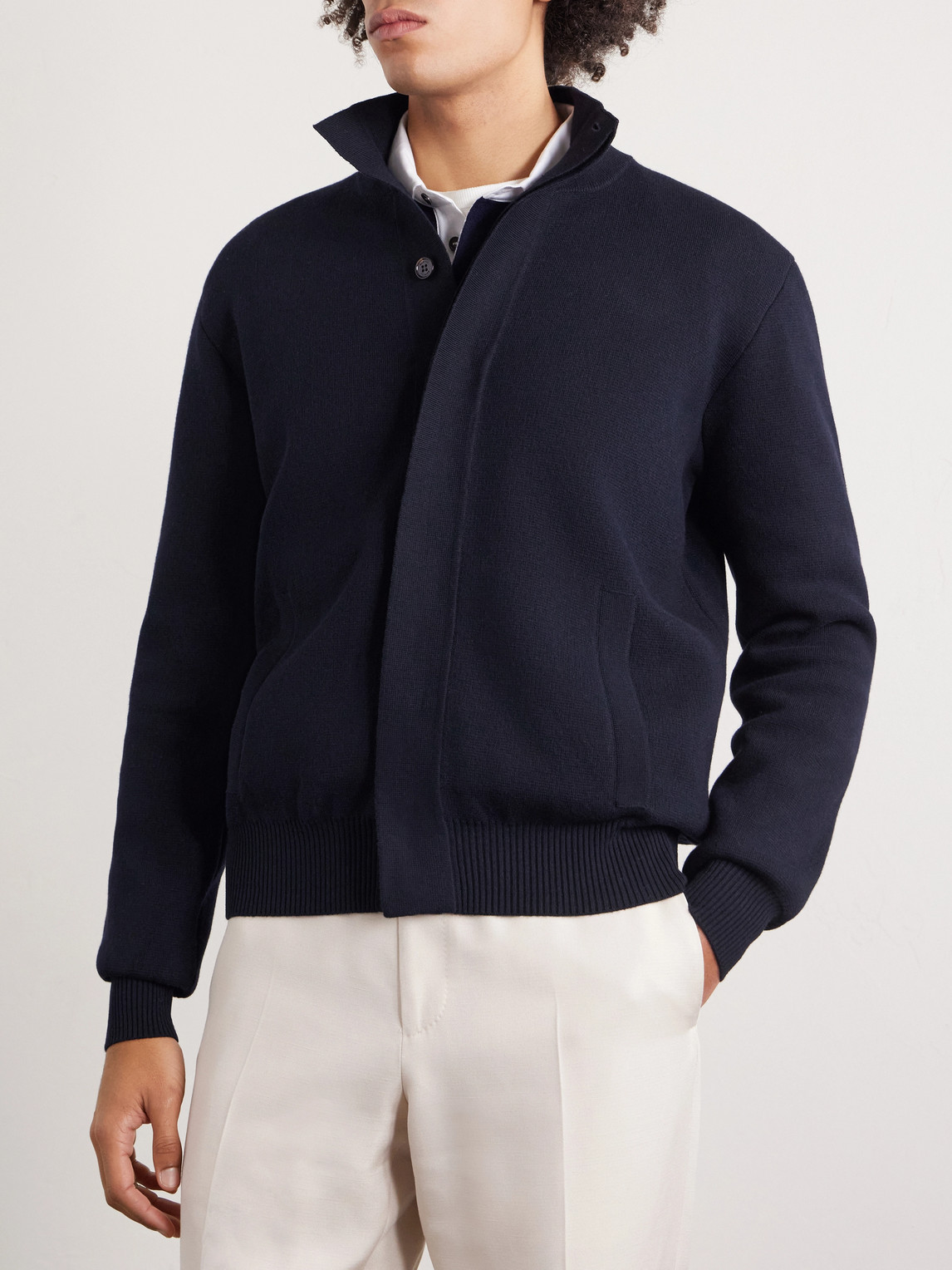  Dunhill - Cotton And Cashmere-blend Jacket - Men - Blue - M 