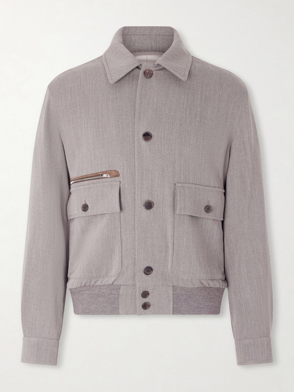 dunhill uede-Trimmed Wool Jacket - Men
