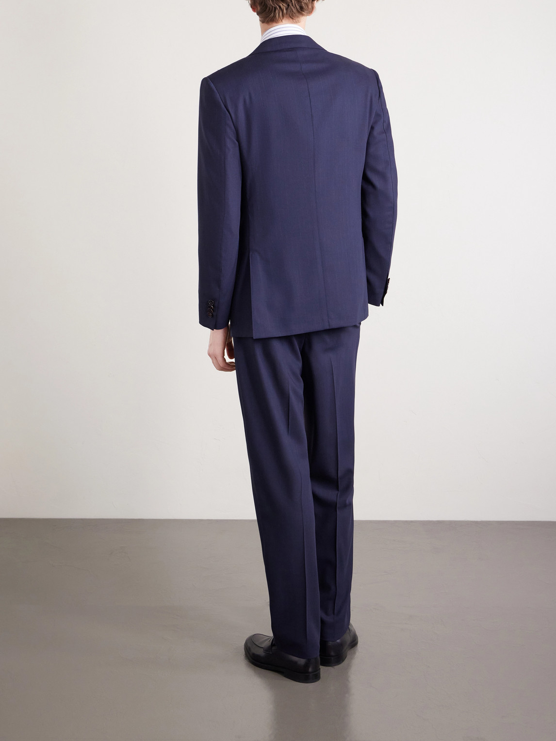  Dunhill - Straight-leg Pinstriped Wool Suit Trousers - Men - Blue - It 46 