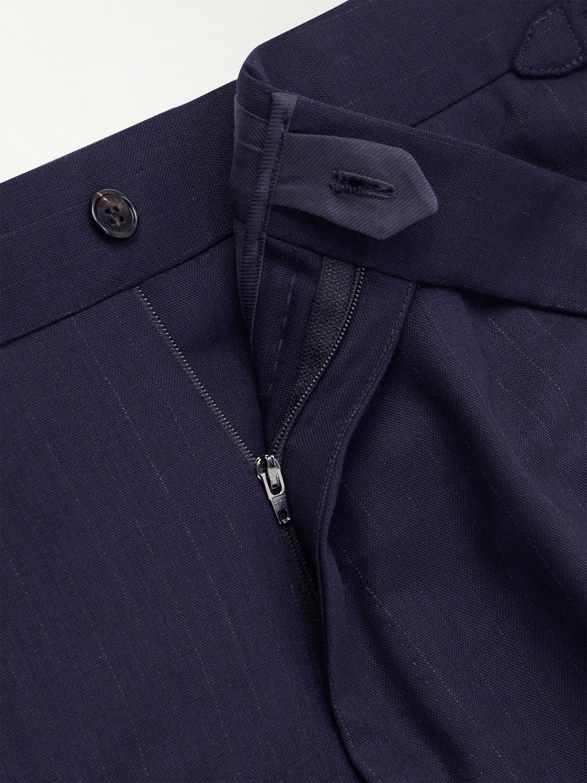 Straight-Leg Pinstriped Wool Suit Trousers