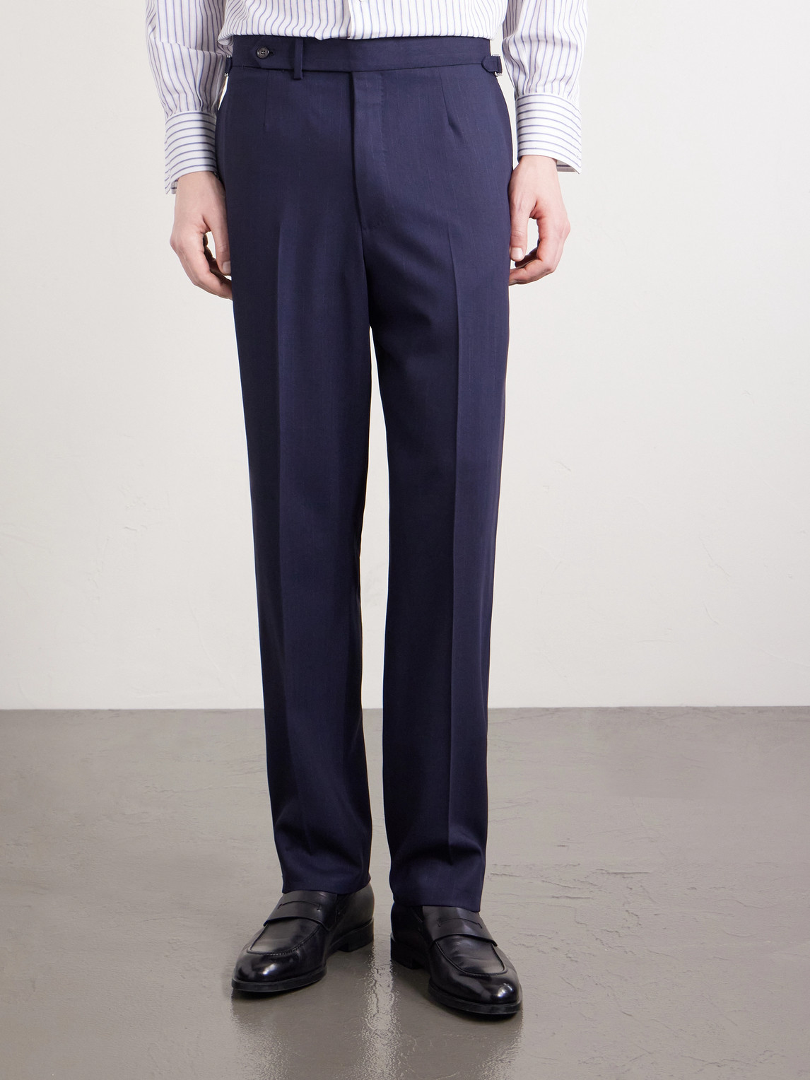  Dunhill - Straight-leg Pinstriped Wool Suit Trousers - Men - Blue - It 46 