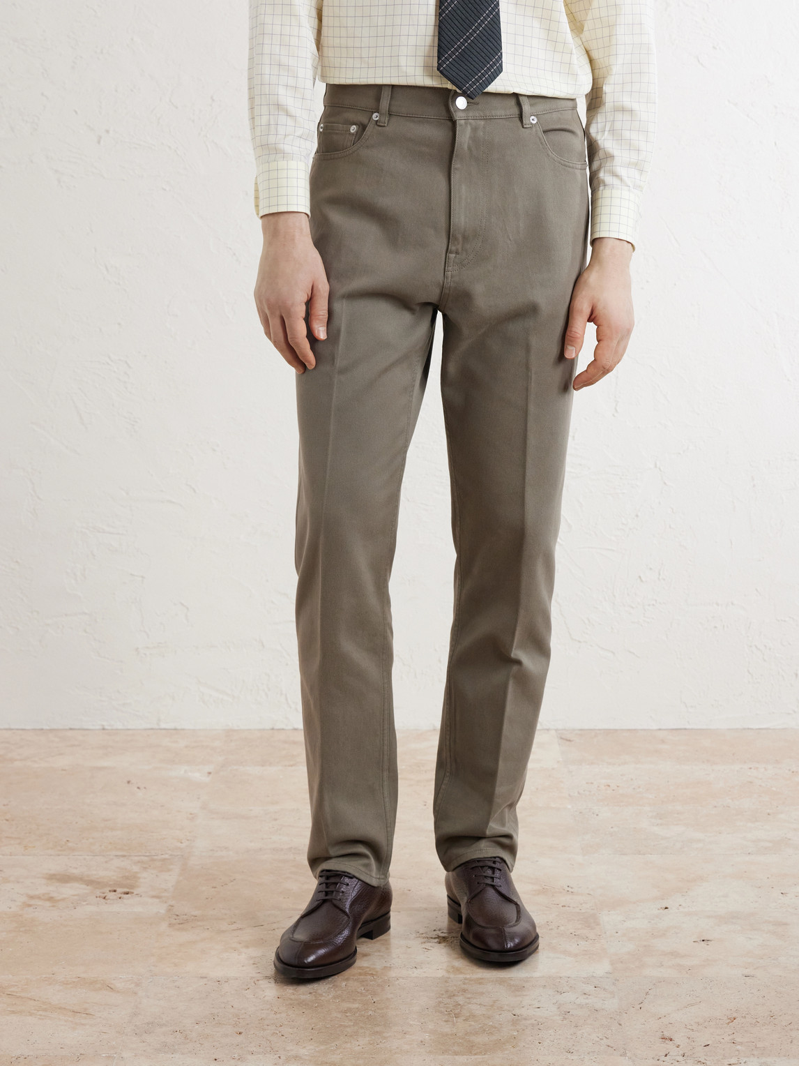Tapered Cotton-Blend Twill Trousers