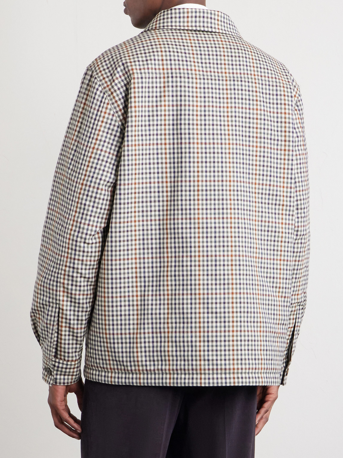  Dunhill - Reversible Padded Checked Wool Overshirt - Men - Brown - S 