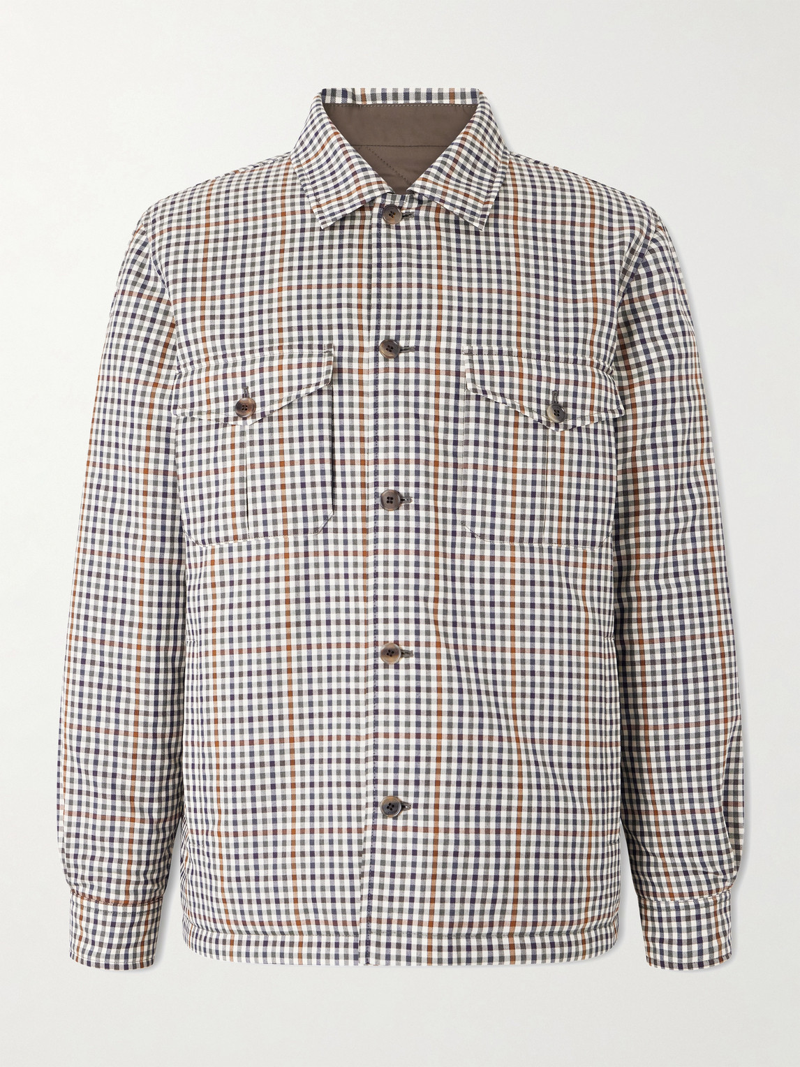 Dunhill – Reversible Padded Checked Wool Overshirt