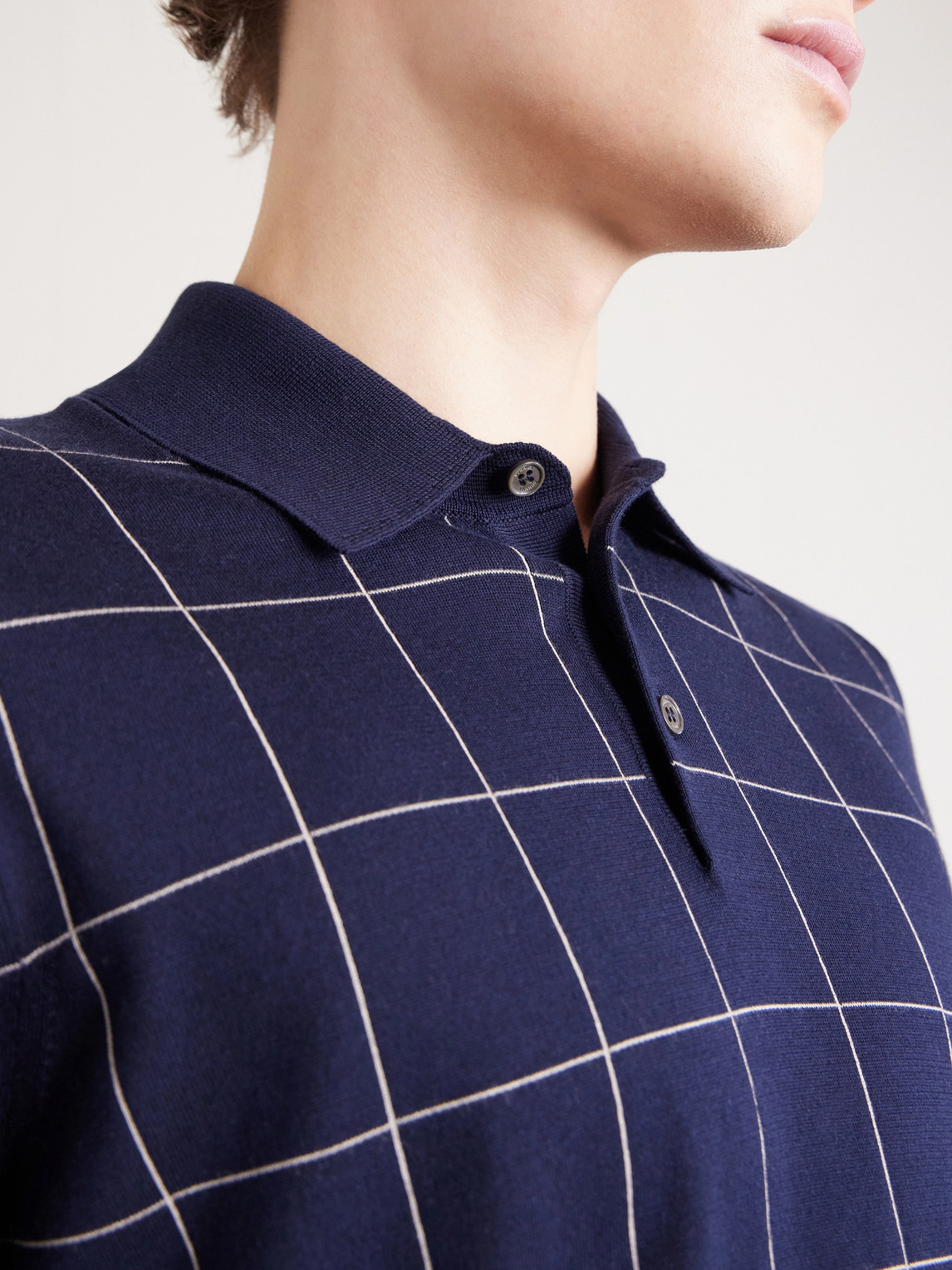 Checked Cotton And Mulberry Silk-Blend Polo Shirt