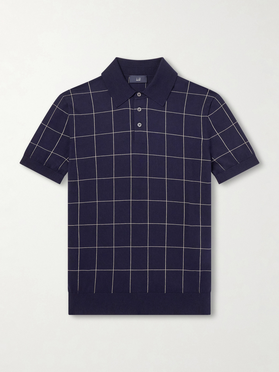 Dunhill – Checked Cotton and Mulberry Silk-Blend Jacquard Polo Shirt