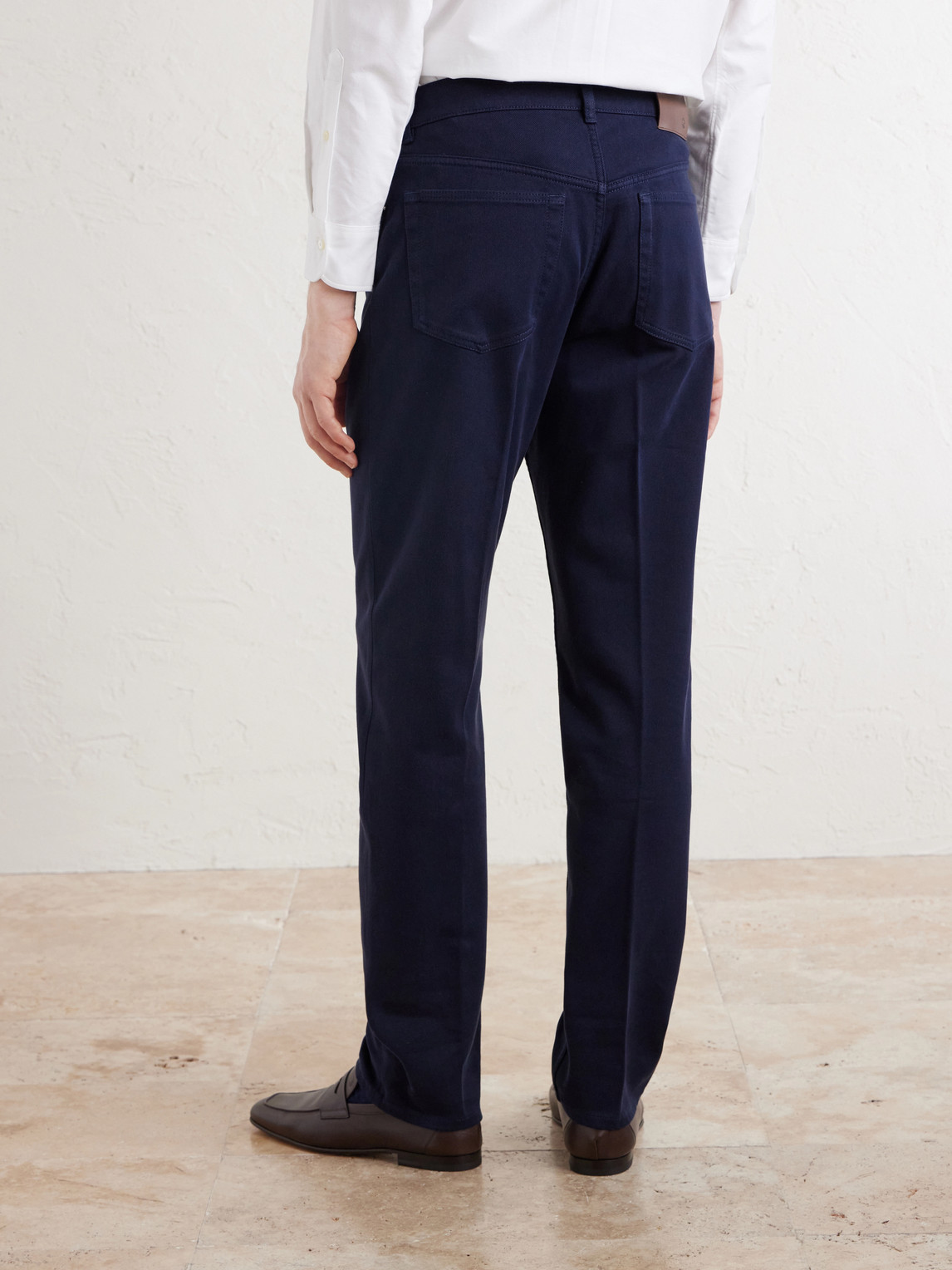 Tapered Cotton-Blend Twill Trousers