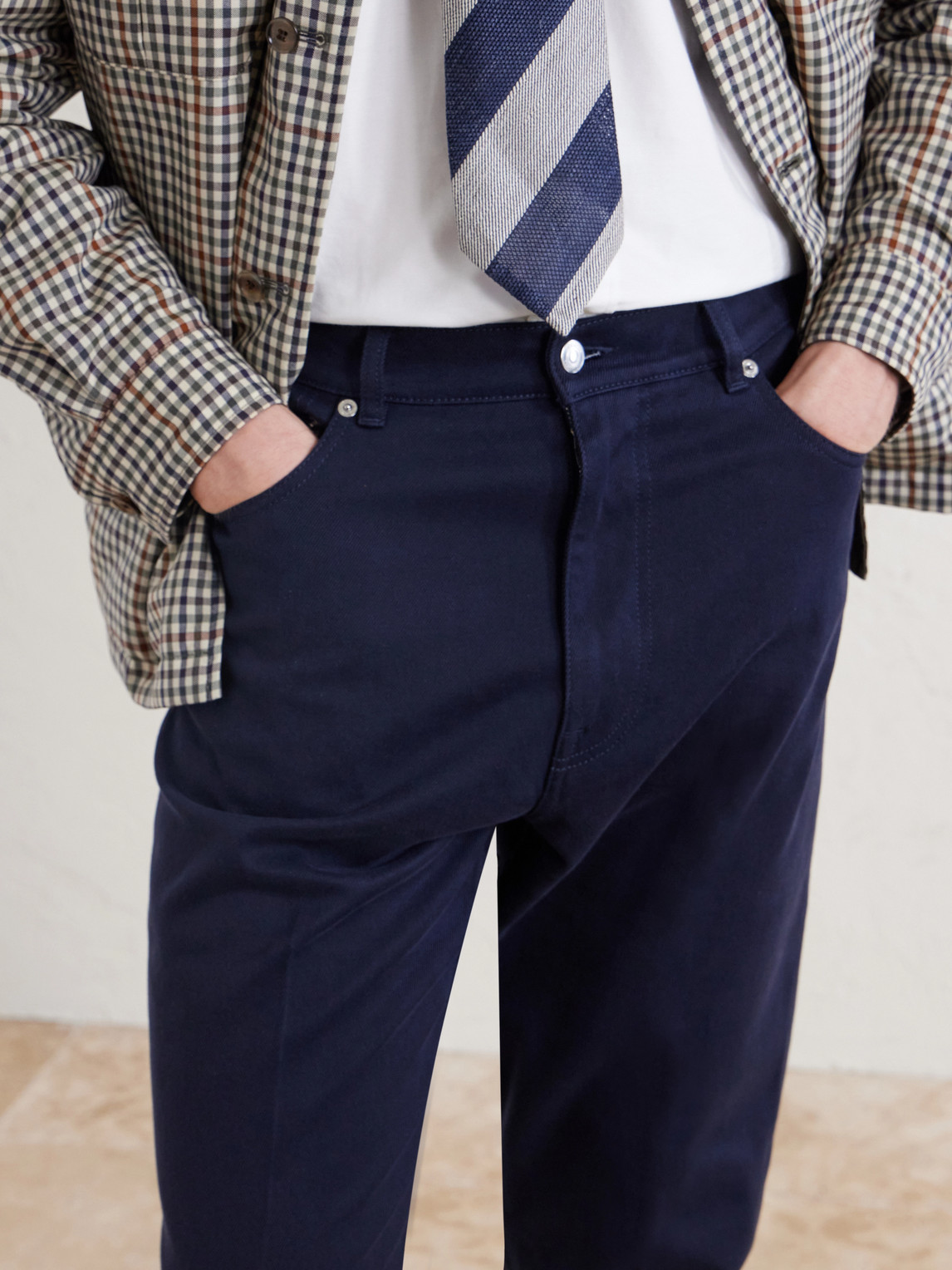 Tapered Cotton-Blend Twill Trousers