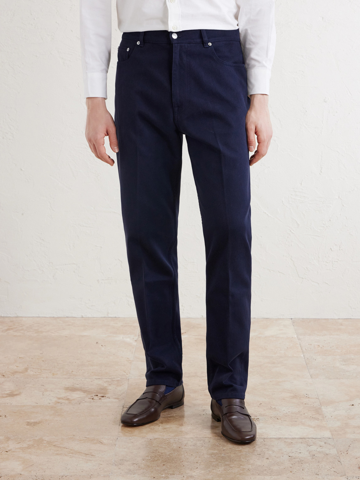 Tapered Cotton-Blend Twill Trousers