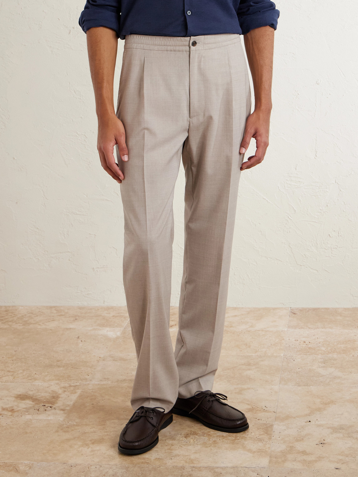  Dunhill - Tapered Super 130s Wool Trousers - Men - Gray - M 