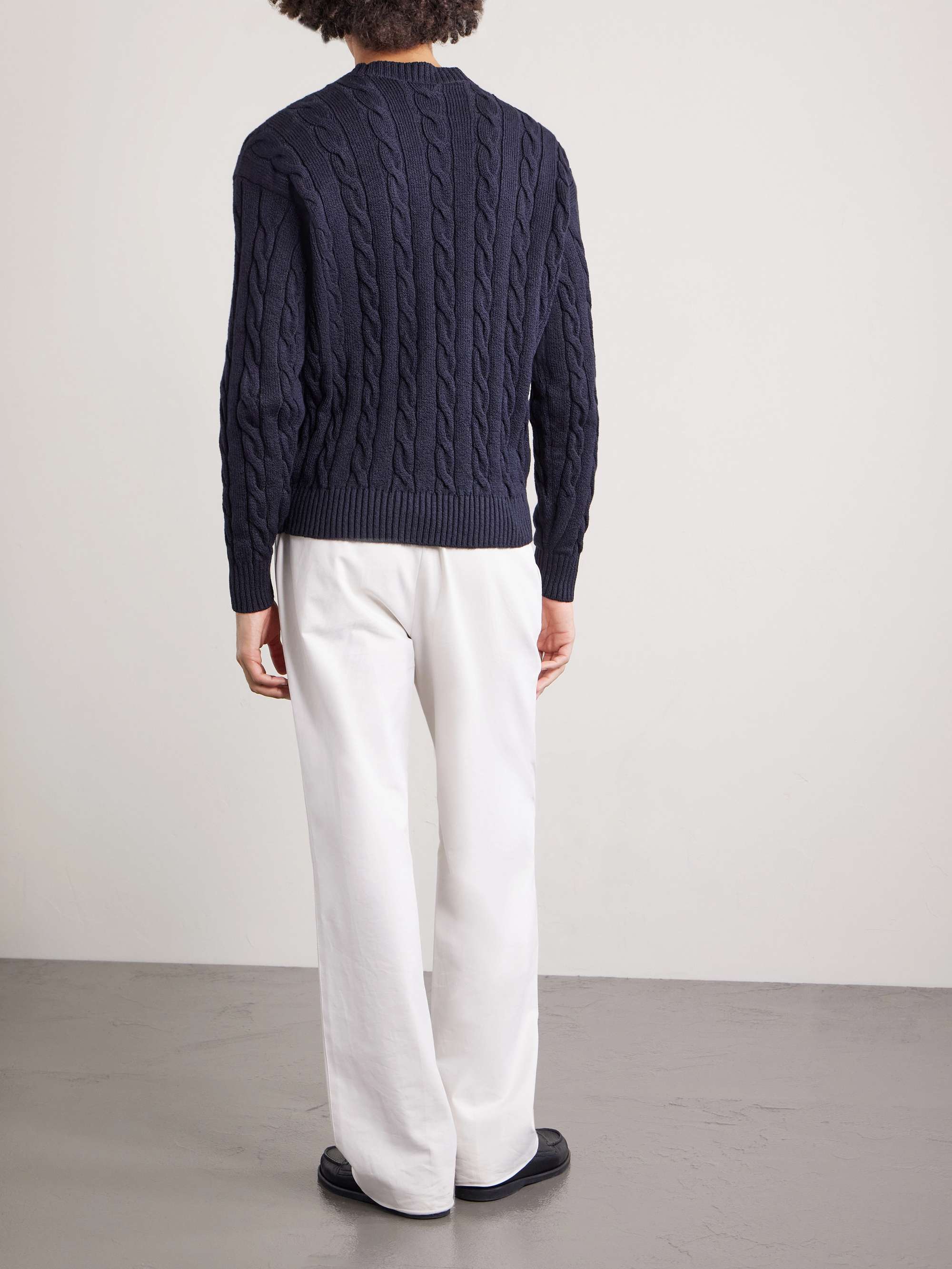 DUNHILL Cable-Knit Cotton Sweater for Men | MR PORTER