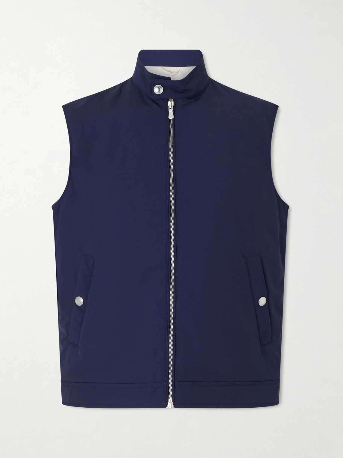 Eleventy Slim-fit Wool-blend Gilet In Blue