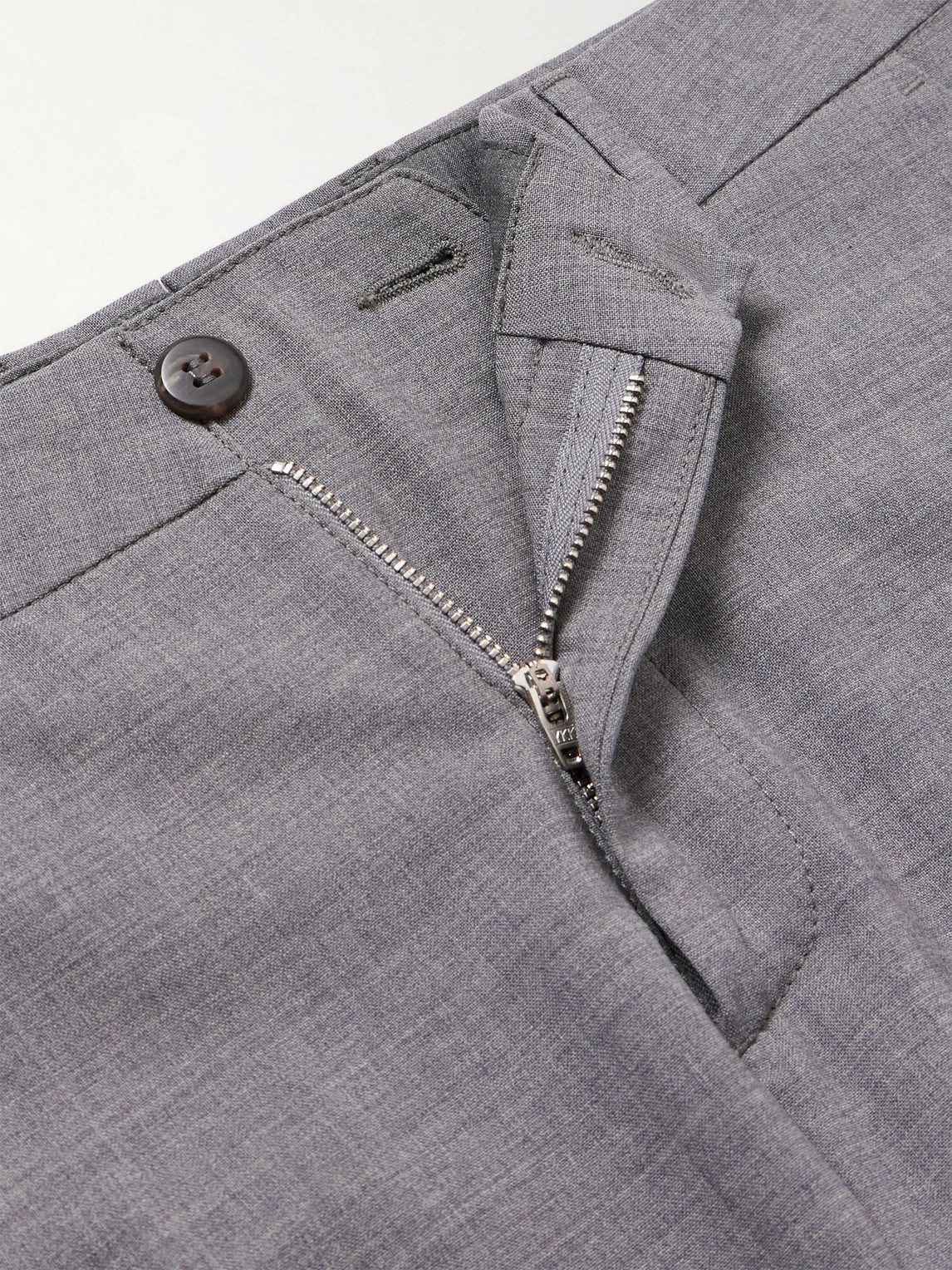 Tapered Stretch-Wool Flannel Trousers Slim-Fit