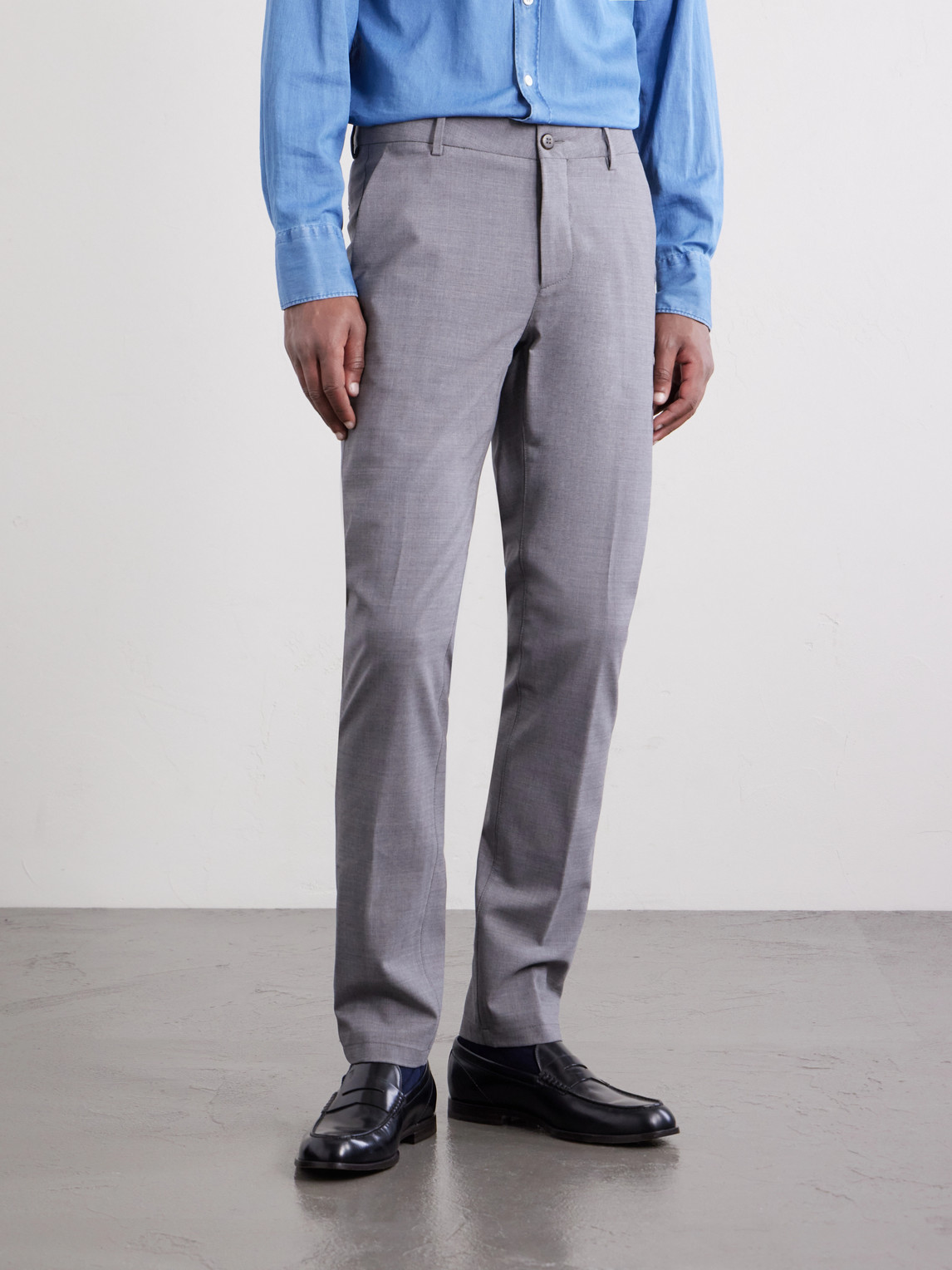 Tapered Stretch-Wool Flannel Trousers Slim-Fit