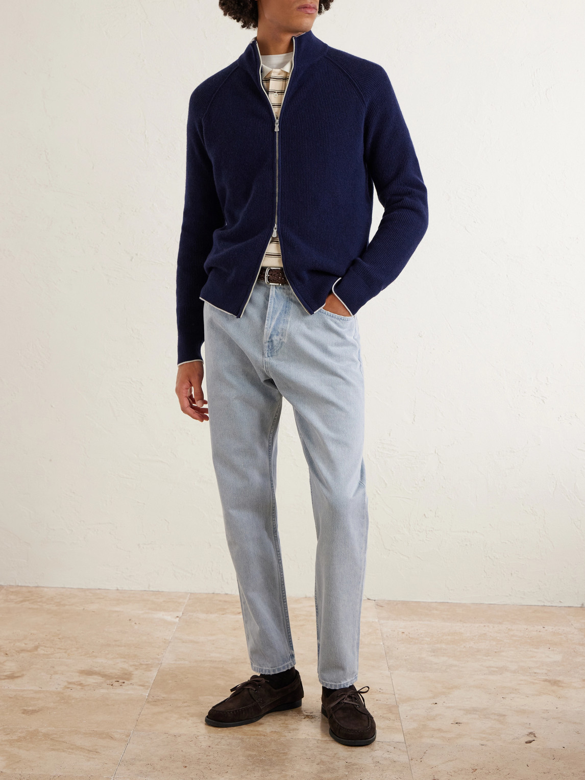 Cashmere Zip-Up Sweater