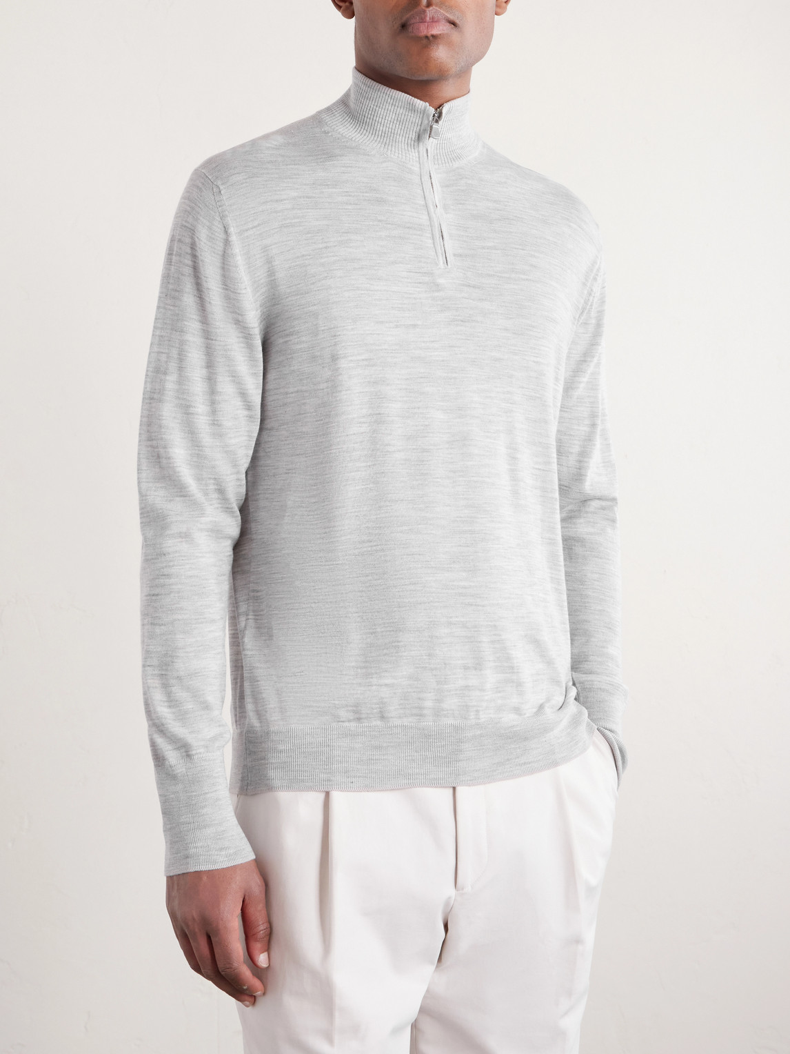  Eleventy - Wool Half-zip Sweater - Men - Gray - S 