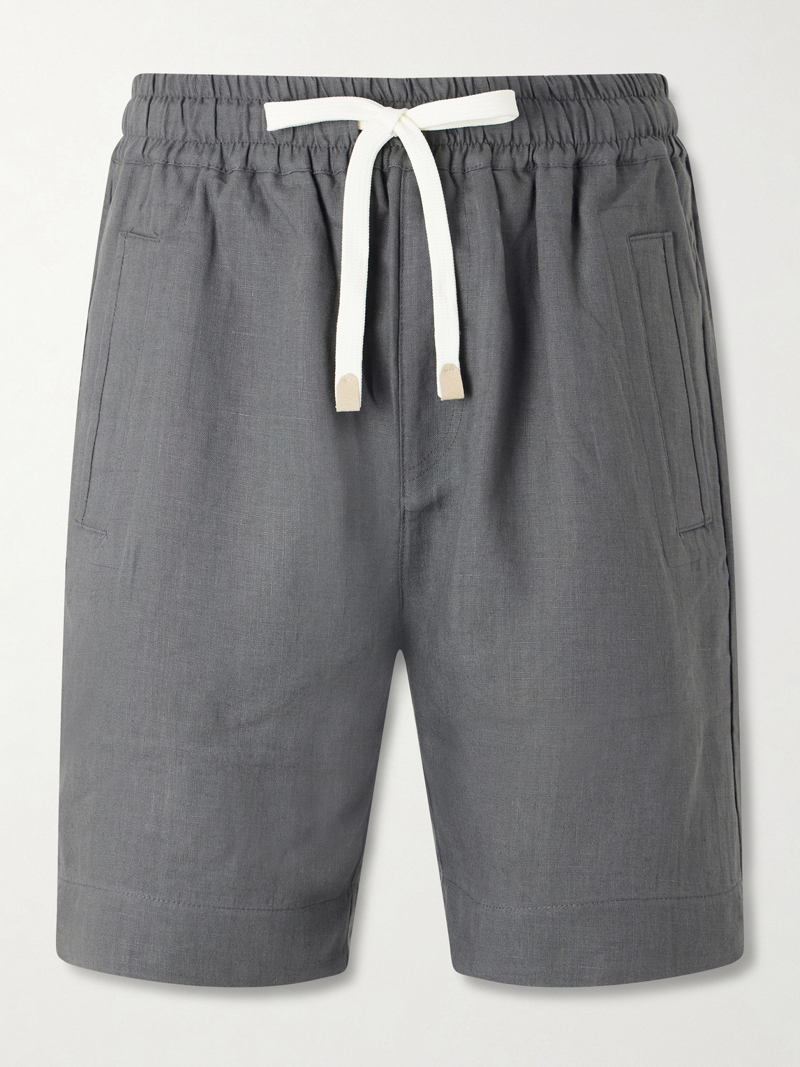 Eleventy Straight-leg Linen Shorts In Gray