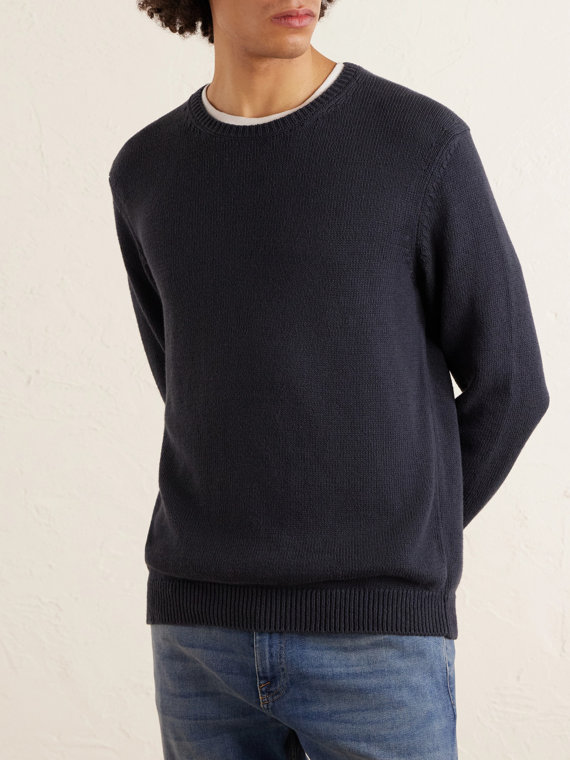  Eleventy - Cotton And Silk-blend Sweater - Men - Neutrals - S 