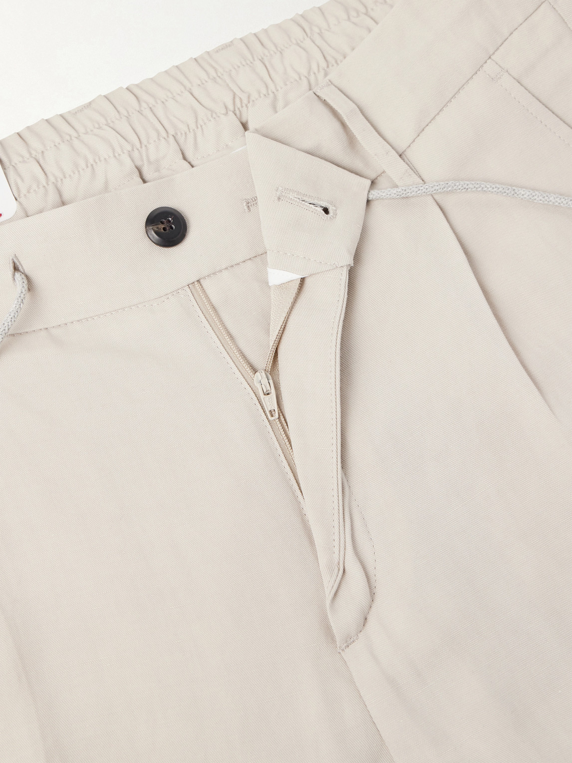 Straight-Leg Lyocell And Linen-Blend Drawstring Trousers