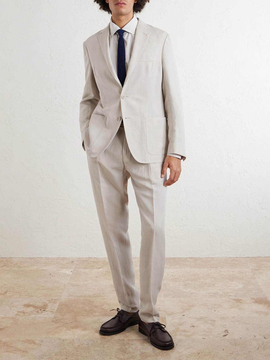 Straight-Leg Lyocell And Linen-Blend Drawstring Trousers