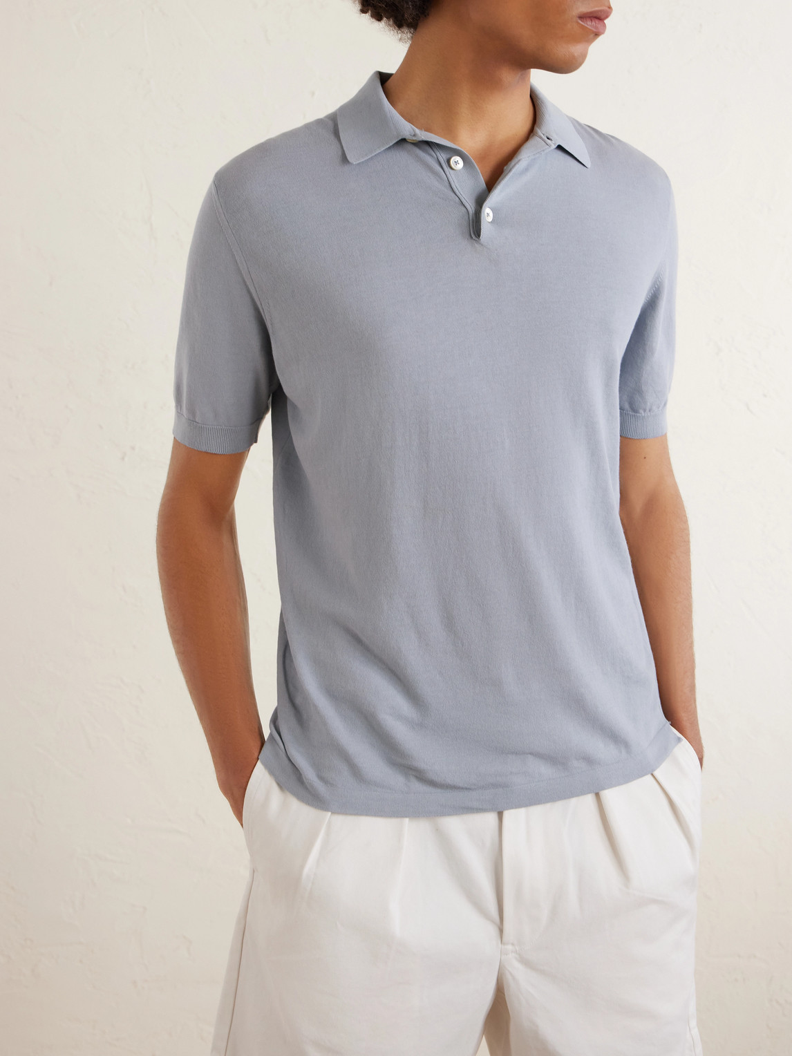  Eleventy - Cotton Polo Shirt - Men - Blue - M 