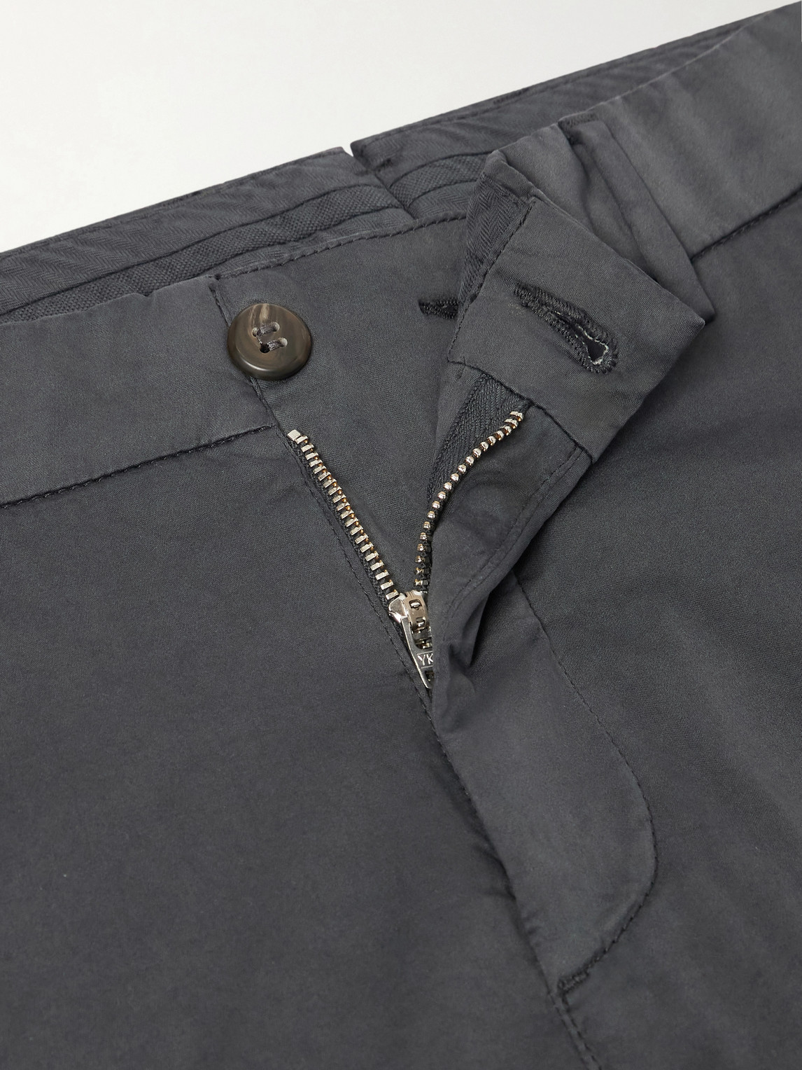 Straight-Leg Pleated Stretch Cotton And Silk-Blend Trousers