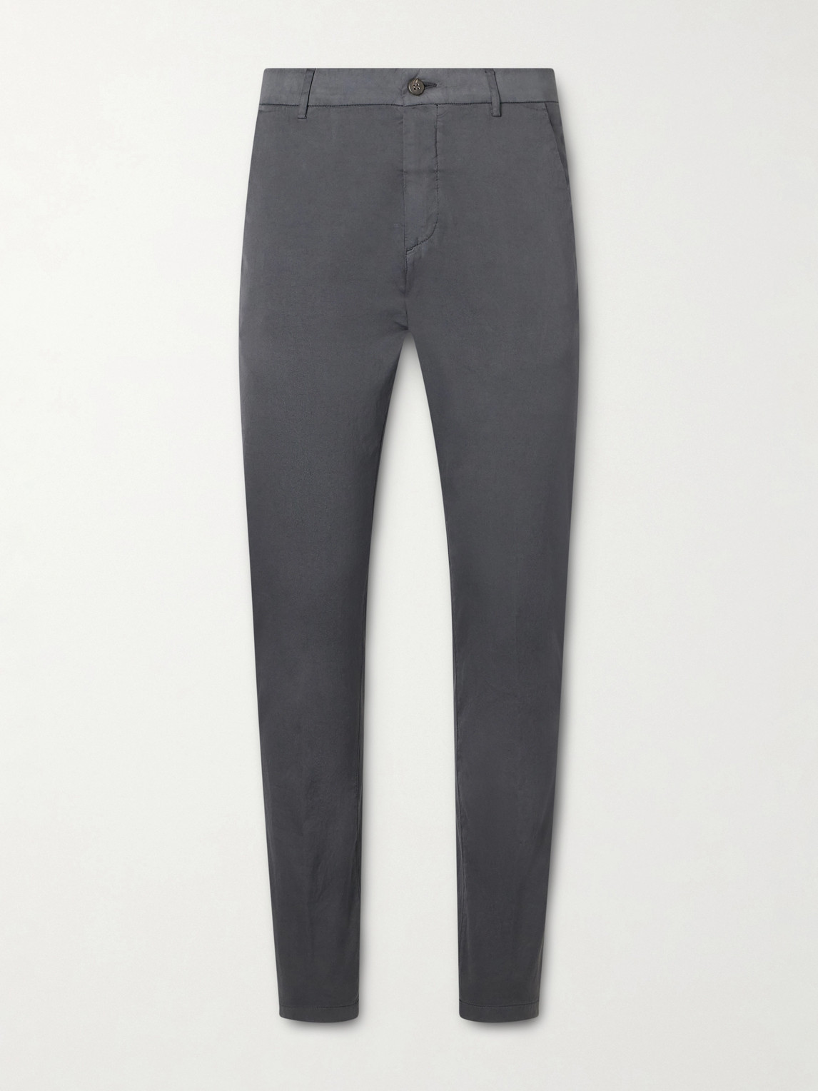 Eleventy Straight-leg Pleated Stretch Cotton And Silk-blend Trousers In Brown