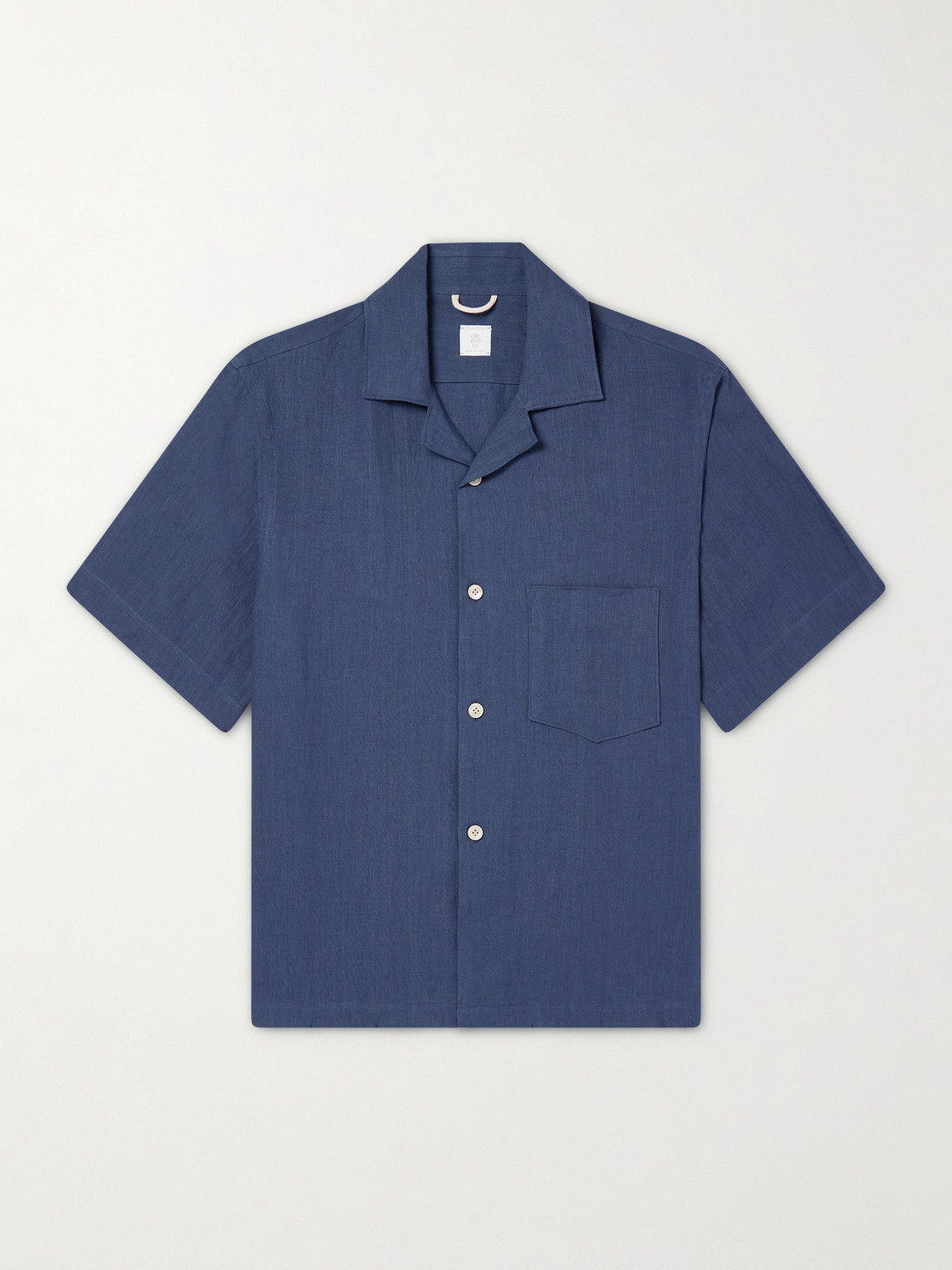 ELEVENTY Camp-Collar Linen Shirt - Men