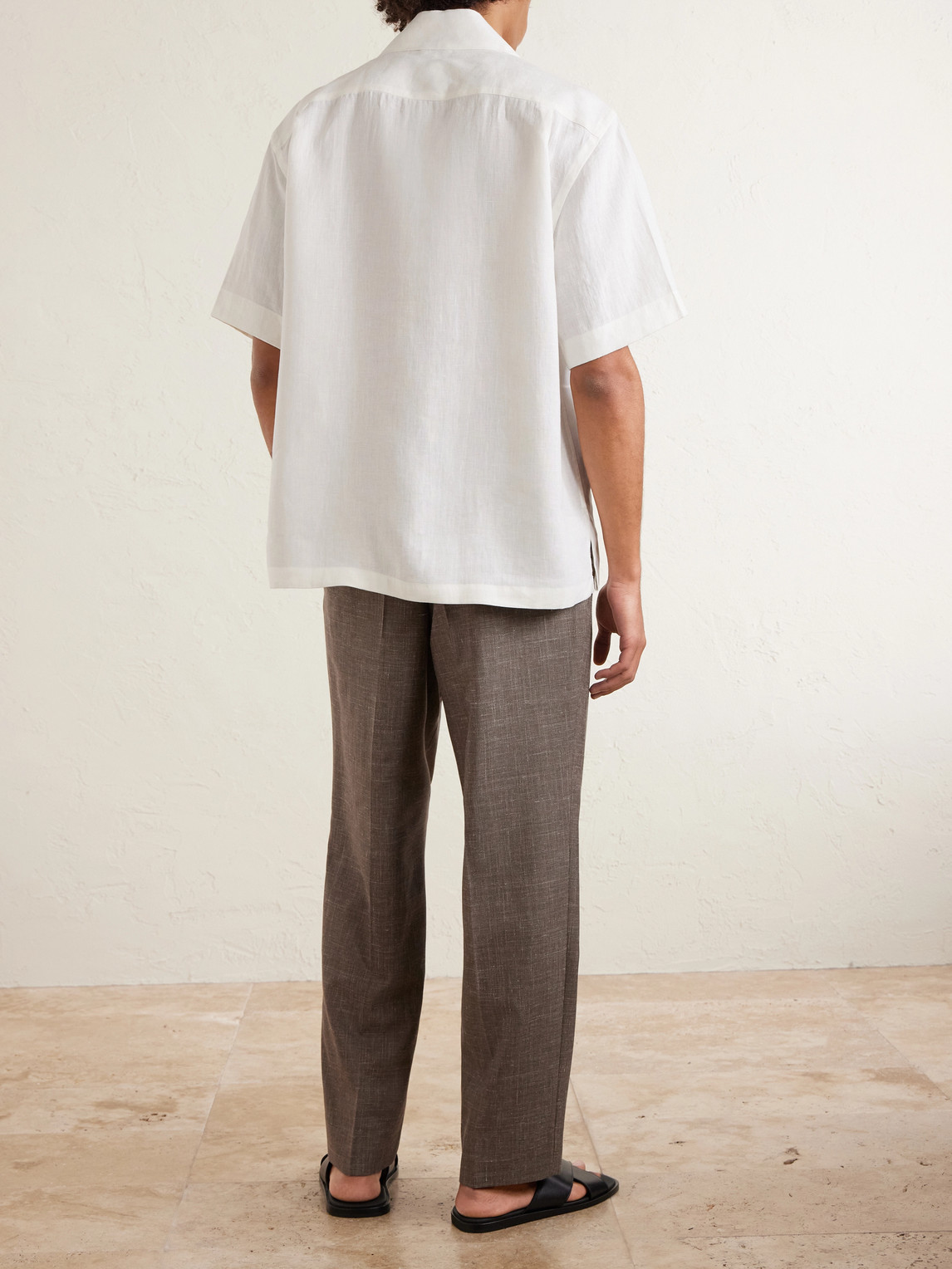  Eleventy - Camp-collar Linen Shirt - Men - White - S 