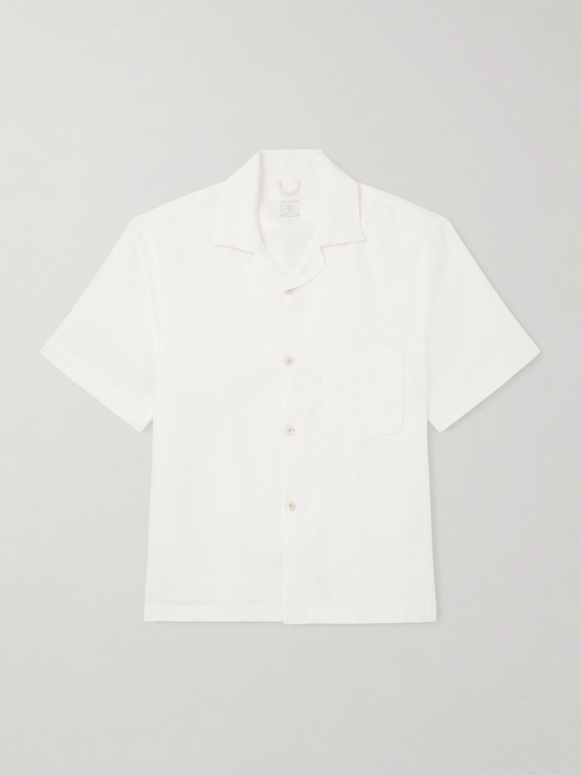 ELEVENTY Camp-Collar Linen hirt - Men
