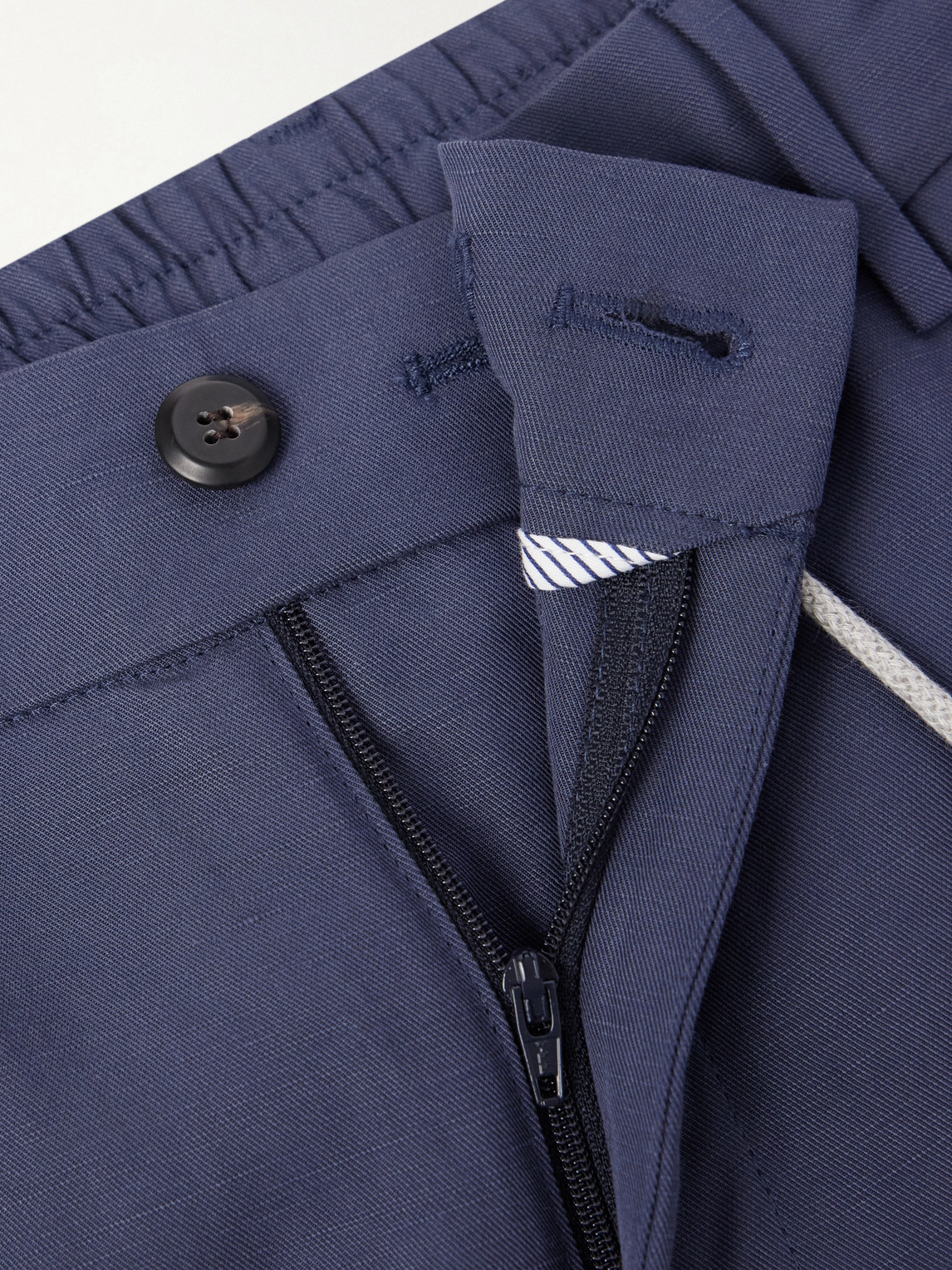 Straight-Leg Lyocell And Linen-Blend Drawstring Trousers