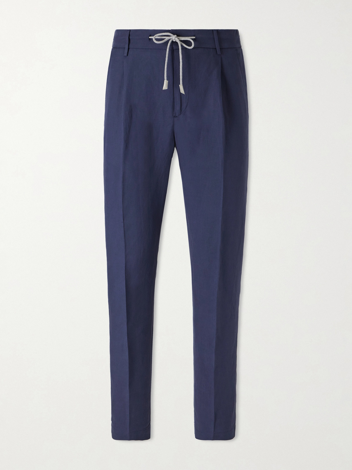 ELEVENTY Straight-Leg Lyocell and Linen-Blend Drawstring Trousers - Men