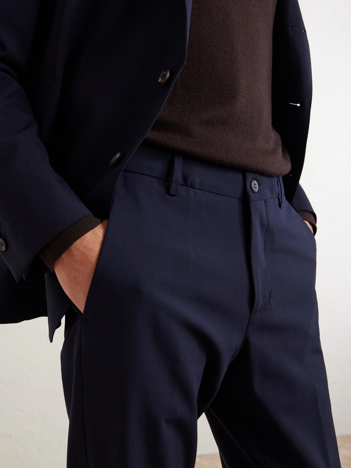 Tapered Stretch-Wool Flannel Trousers Slim-Fit
