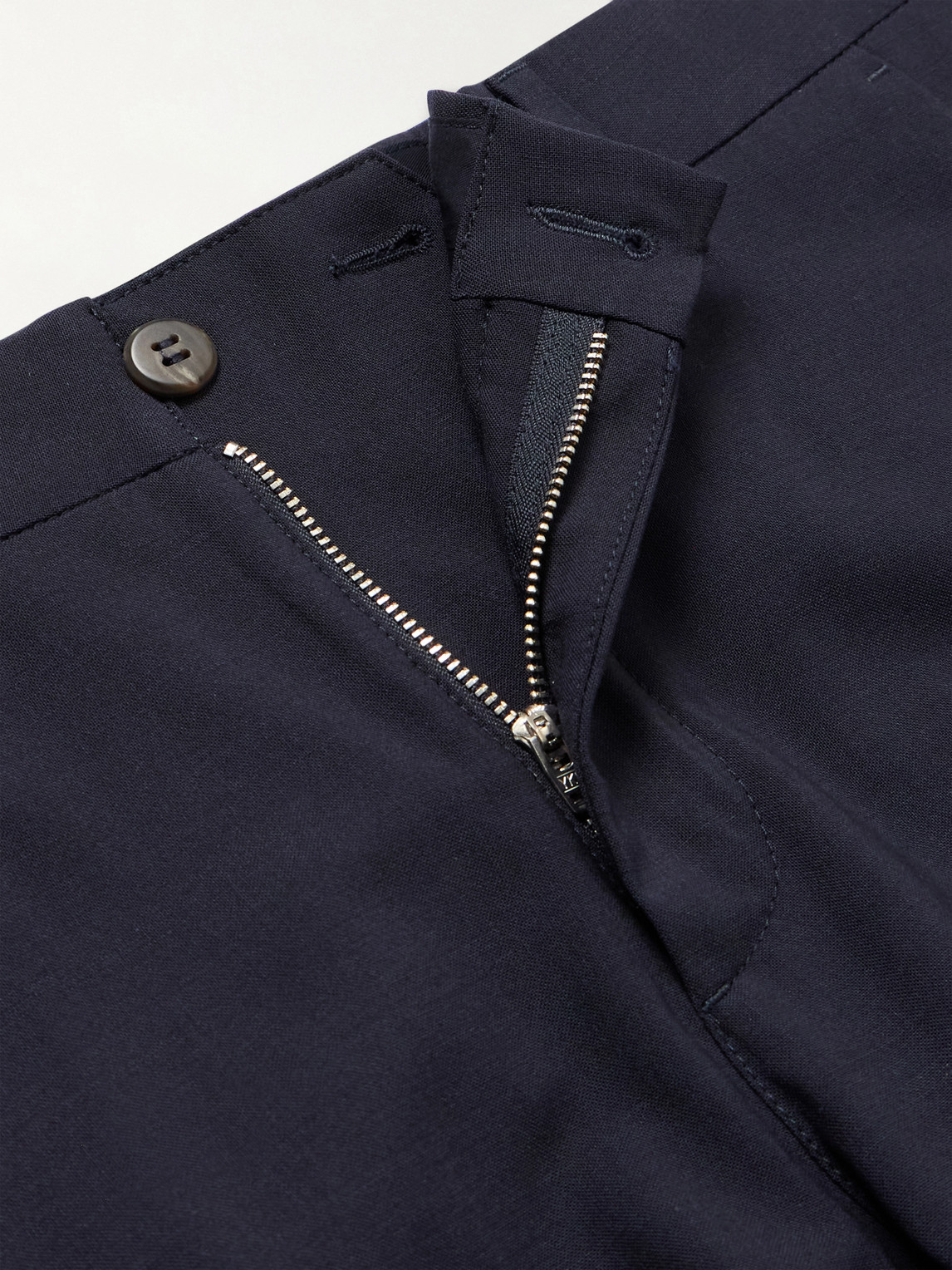 Tapered Stretch-Wool Flannel Trousers Slim-Fit
