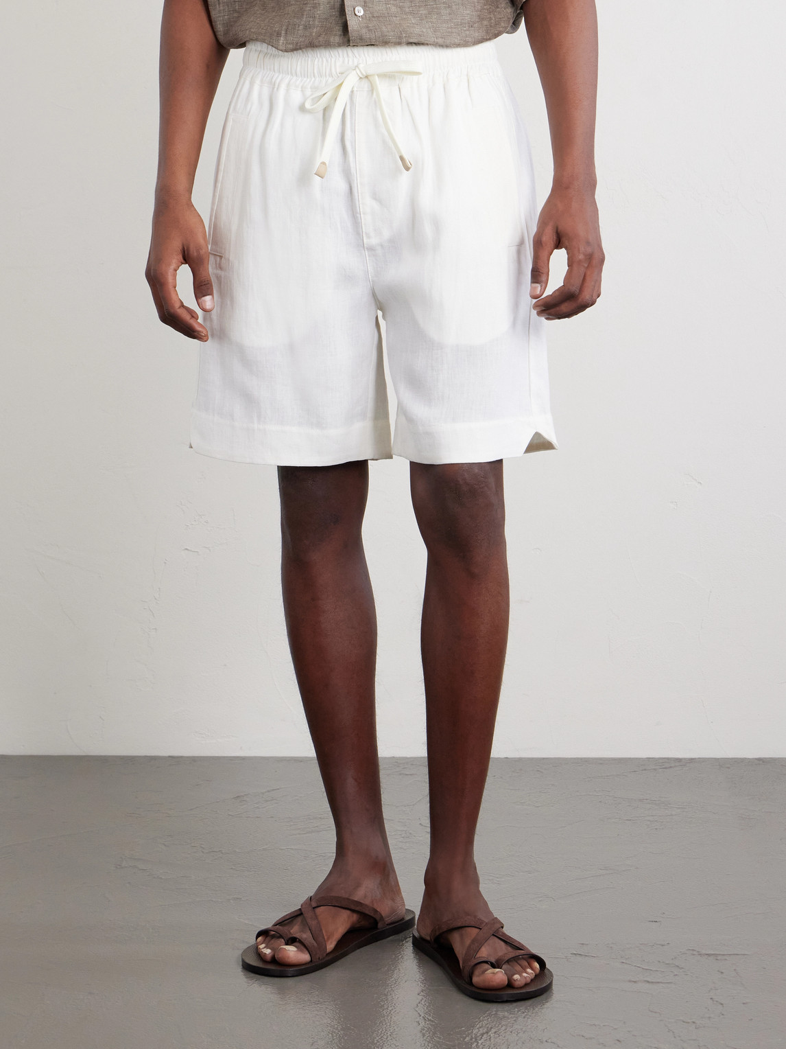 Eleventy - Straight-leg Linen Shorts - Men - White - Uk/us 36 